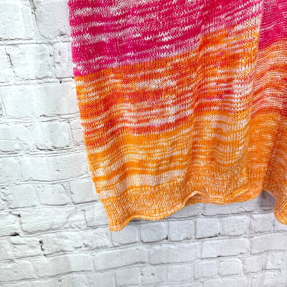 Lane Bryant Wms 18/20 Pink Orange Open Front Knit Cardigan Colorful - Picture 8 of 12